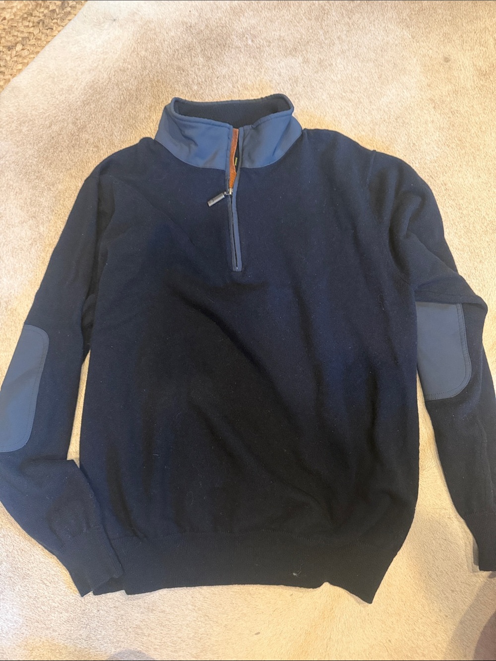 Men's Orvis Navy Half-Zip Sweater